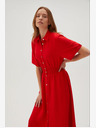 Moodo Червена дамска рокля с риза Moodo