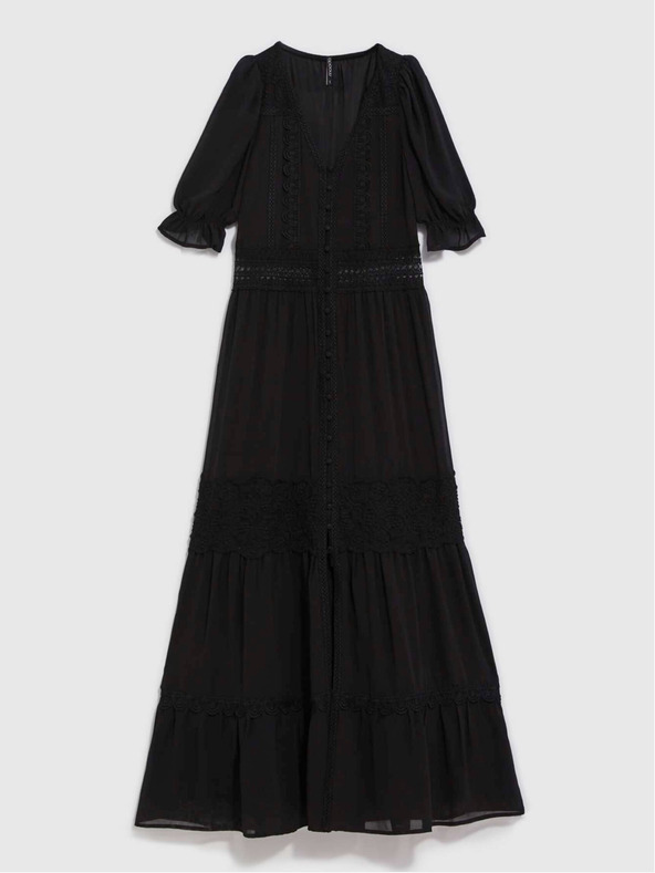 Moodo Черна дълга дамска рокля Moodo