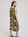 Moodo Жълта флорална миди рокля Moodo