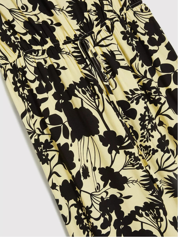 Moodo Жълта флорална миди рокля Moodo