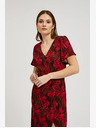 Moodo Червена рокля с V-образно деколте Moodo