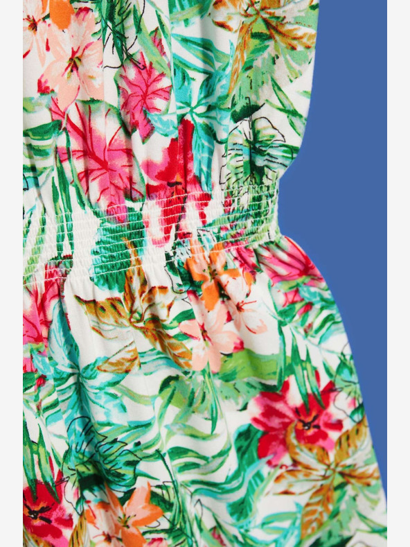 Moodo Зелено-бяла шарена рокля Moodo