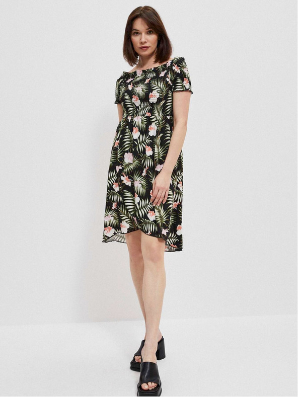 Moodo Рокля от вискоза с шарки Moodo