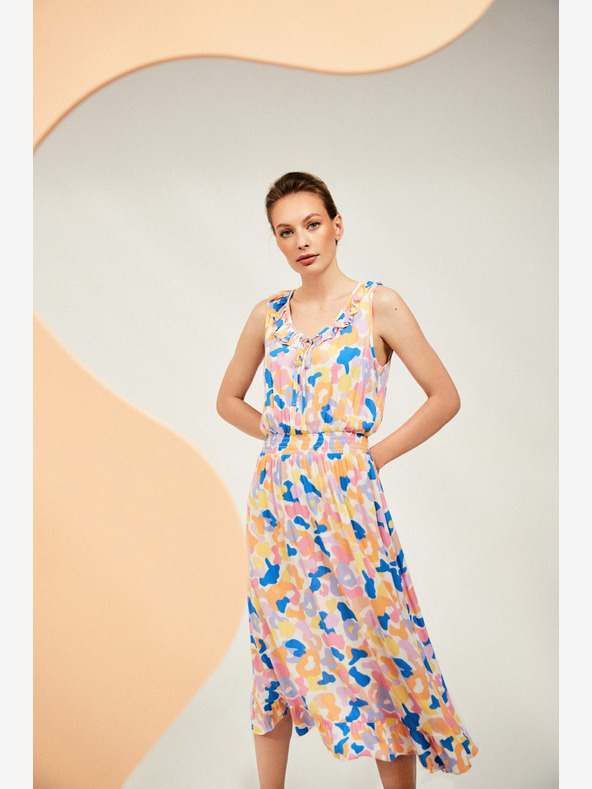 Moodo Кремава шарена рокля Moodo