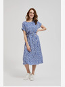 Moodo Синя раирана миди рокля Moodo