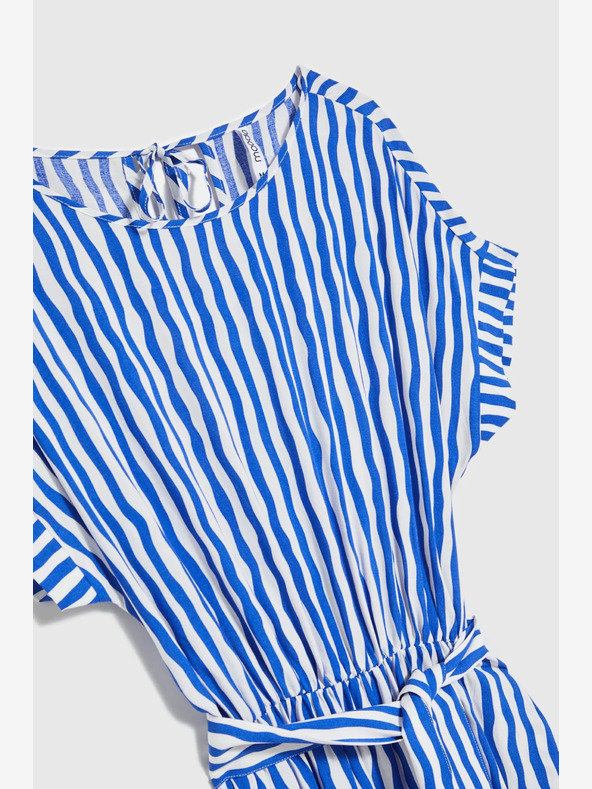 Moodo Синя раирана миди рокля Moodo