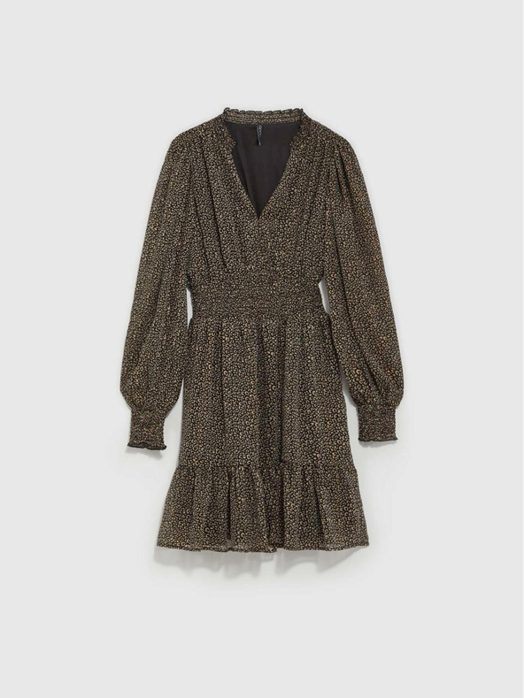 Moodo Черна дамска рокля с къдрички Moodo