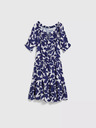 Moodo Лилава флорална рокля с накъсани ръкави Moodo