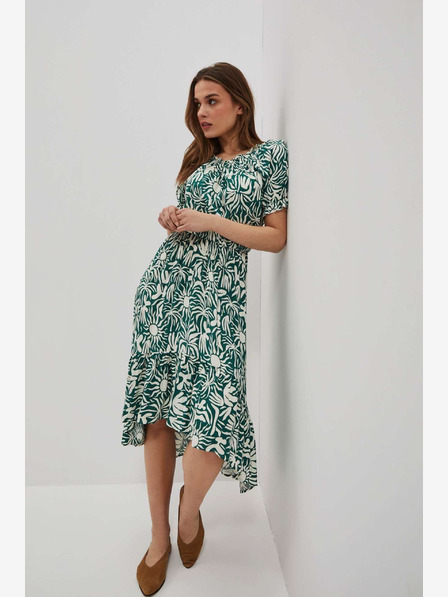 Moodo Зелена шарена рокля Moodo