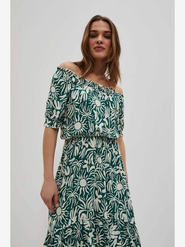 Moodo Зелена шарена рокля Moodo