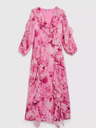 Moodo Розова флорална рокля с волани Moodo
