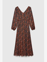 Moodo Оранжева и кафява дамска шарена рокля Moodo