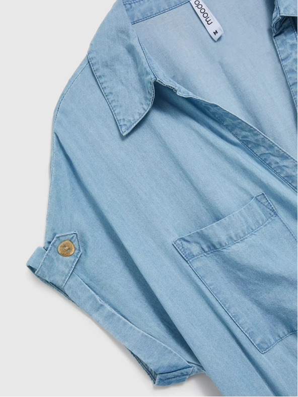 Moodo Синя миди рокля от лиоцел Moodo