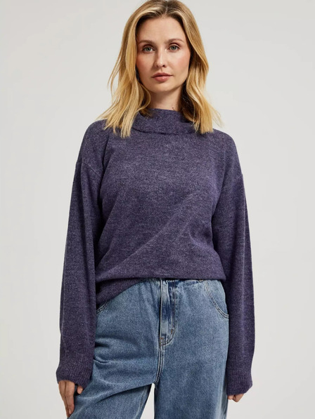 Moodo Лилав пуловер с ролетка Moodo