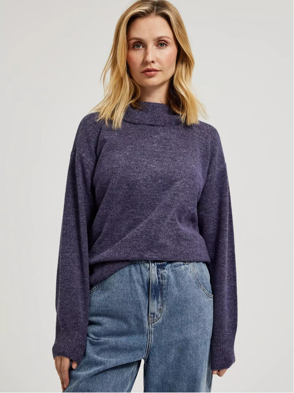 Moodo Лилав пуловер с ролетка Moodo