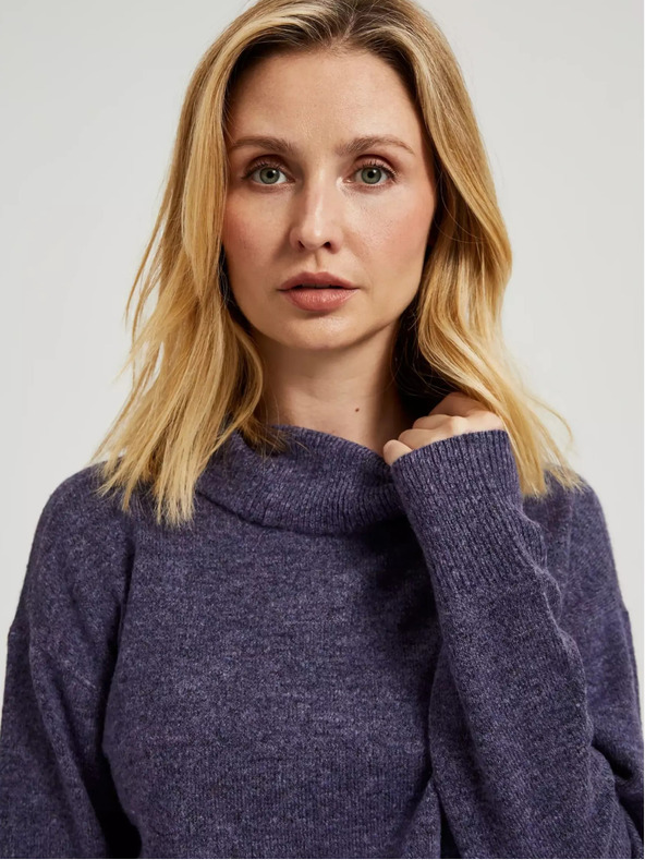 Moodo Лилав пуловер с ролетка Moodo