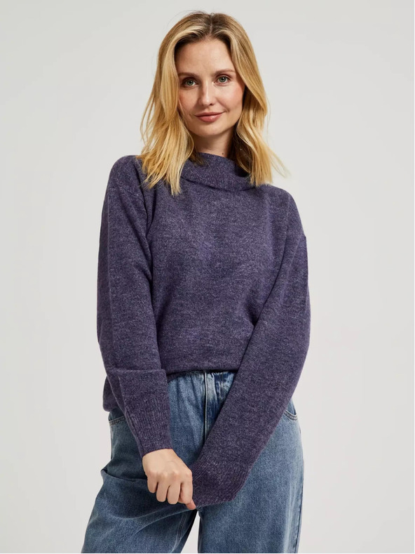 Moodo Лилав пуловер с ролетка Moodo