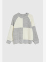 Moodo Дамски пуловер в бяло и сиво Moodo