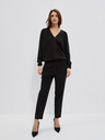 Moodo Черен дамски пуловер с V-образно деколте Moodo