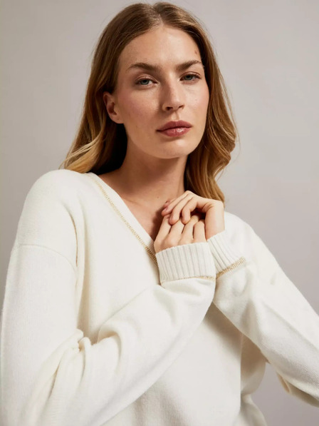 Moodo Дамски пуловер с метална нишка Moodo