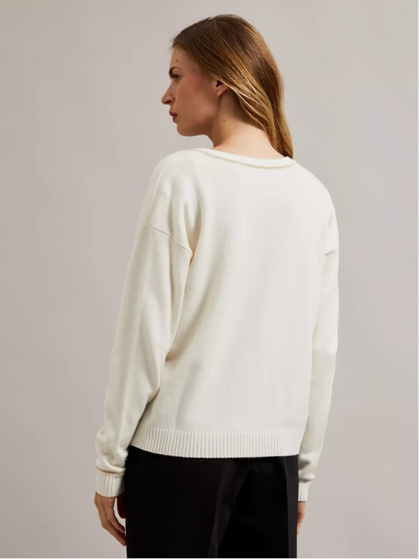 Moodo Дамски пуловер с метална нишка Moodo