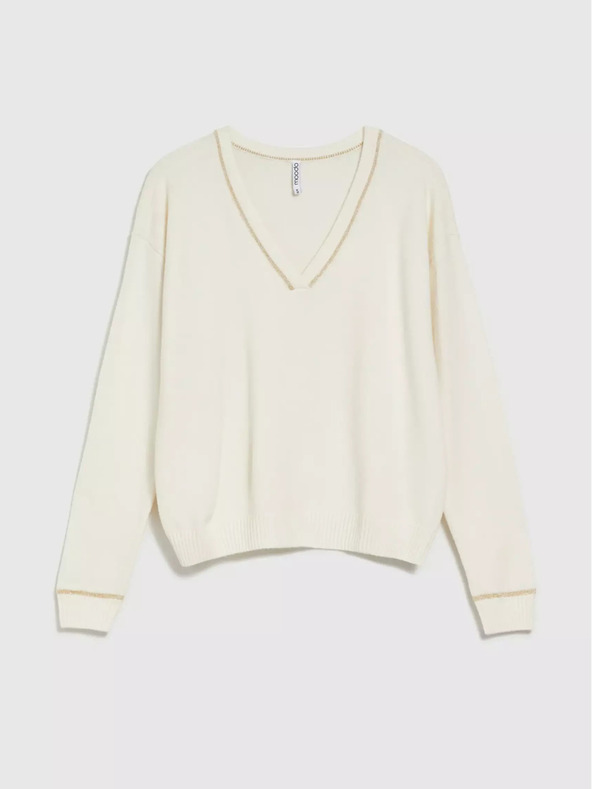 Moodo Дамски пуловер с метална нишка Moodo