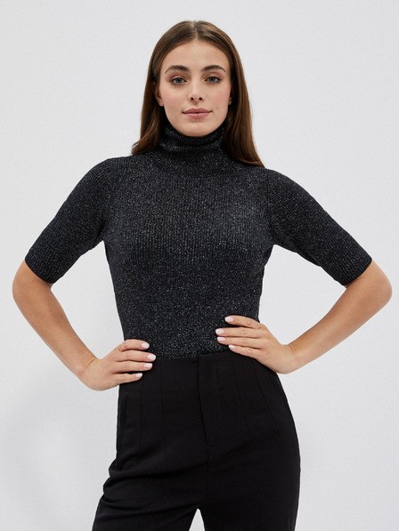 Moodo Черна дамска ролка с метална нишка Moodo