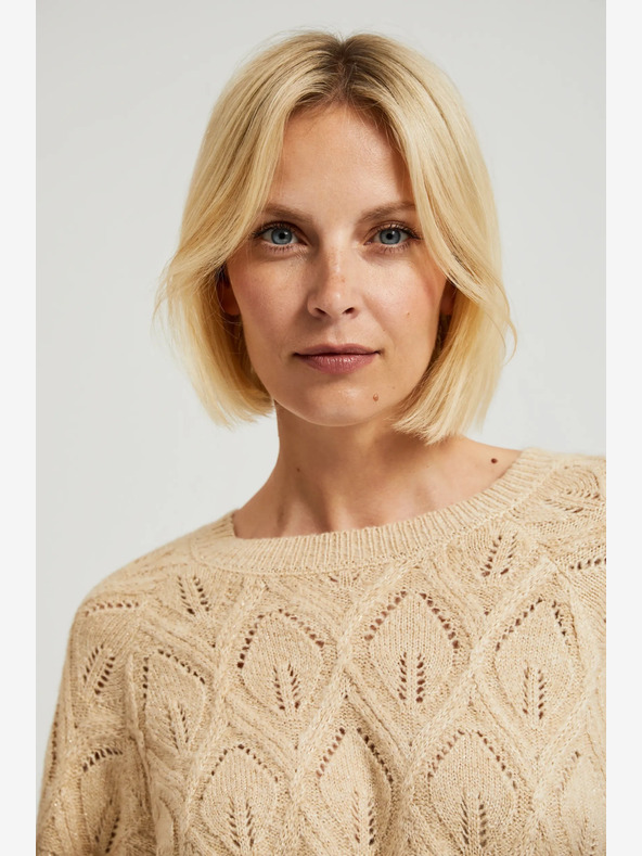 Moodo Бежов дамски пуловер Moodo