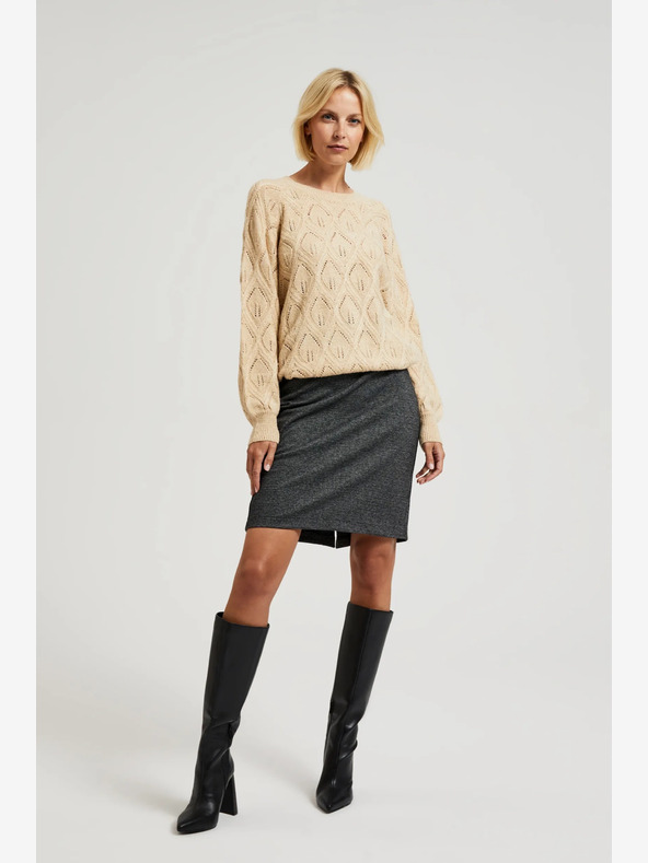 Moodo Бежов дамски пуловер Moodo