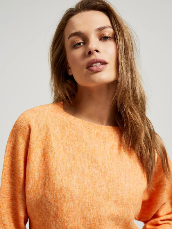 Moodo Оранжев пуловер с 3/4 ръкав Moodo