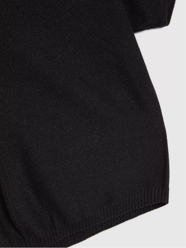 Moodo Черен овърсайз пуловер с къс ръкав Moodo