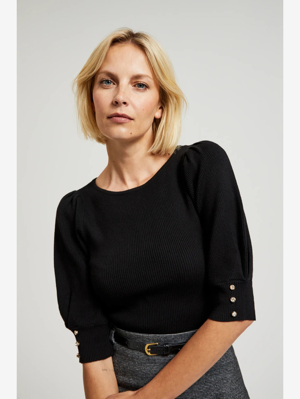 Moodo Черен дамски пуловер Moodo