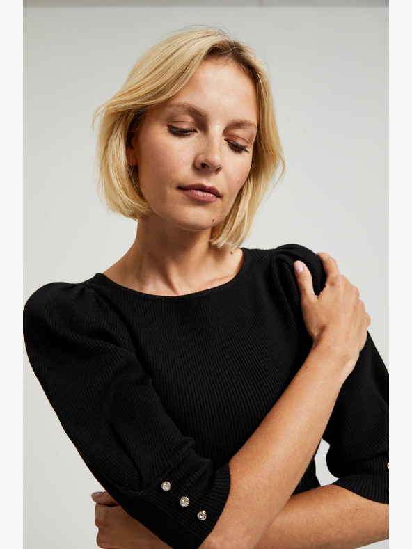 Moodo Черен дамски пуловер Moodo