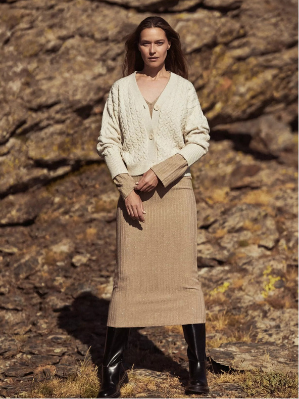 Moodo Бяла къса жилетка с копчета Moodo