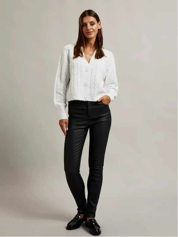 Moodo Бяла къса жилетка с копчета Moodo