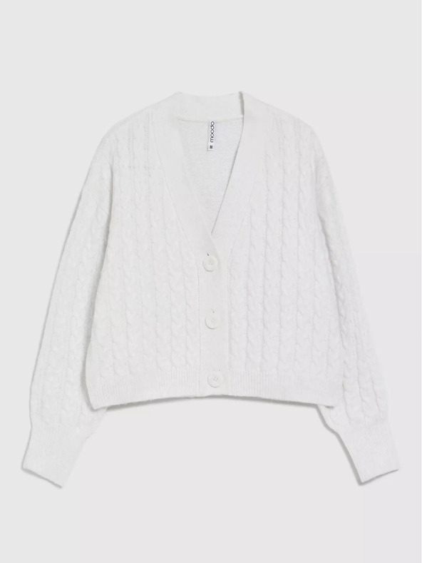 Moodo Бяла къса жилетка с копчета Moodo