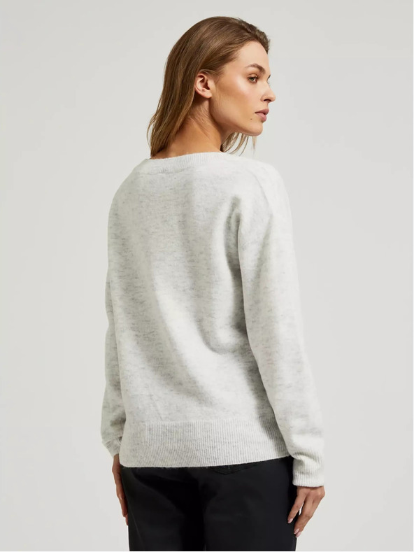 Moodo Дамски пуловер с V-образно деколте Moodo