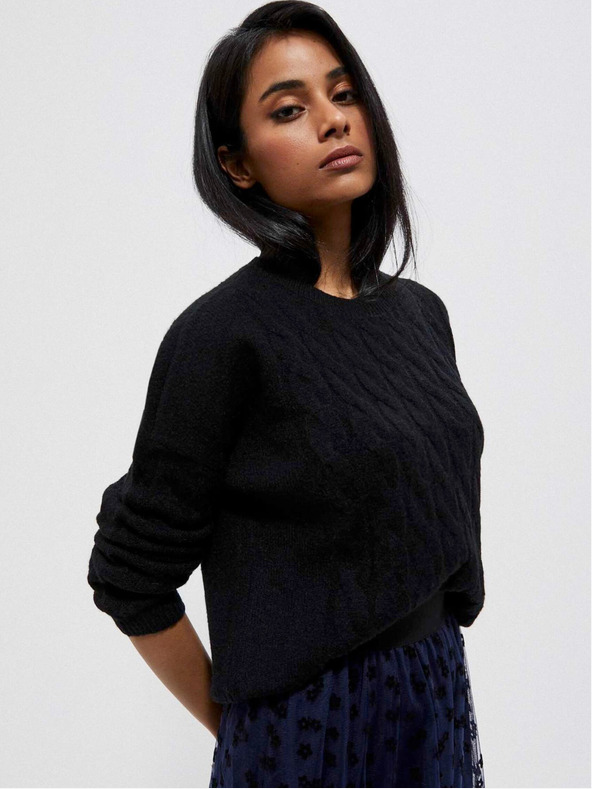 Moodo Черен дамски пуловер Moodo