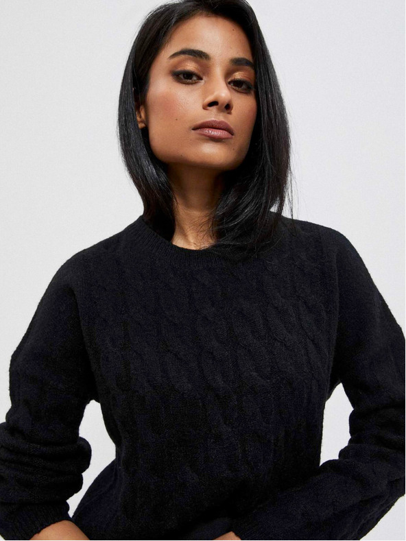 Moodo Черен дамски пуловер Moodo