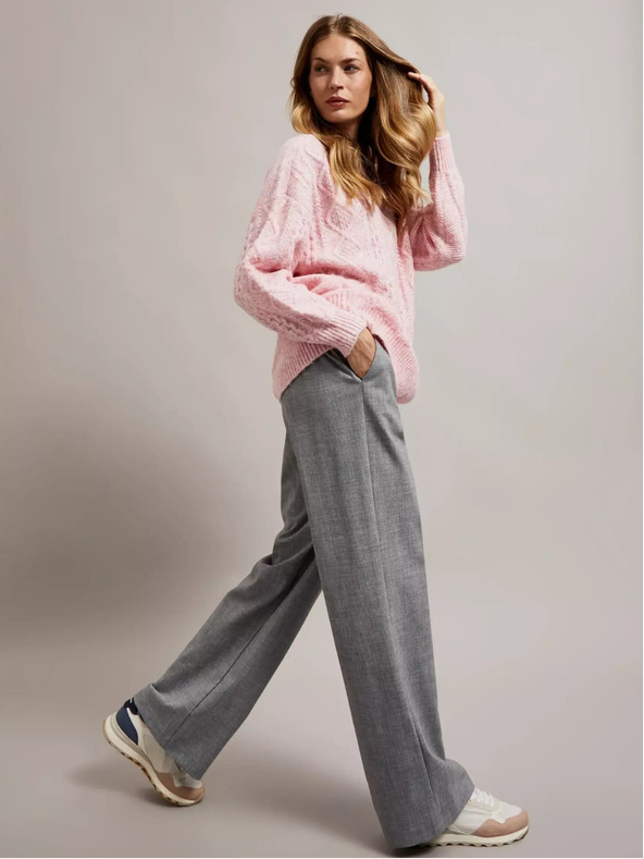 Moodo Розов пуловер със свободна кройка Moodo