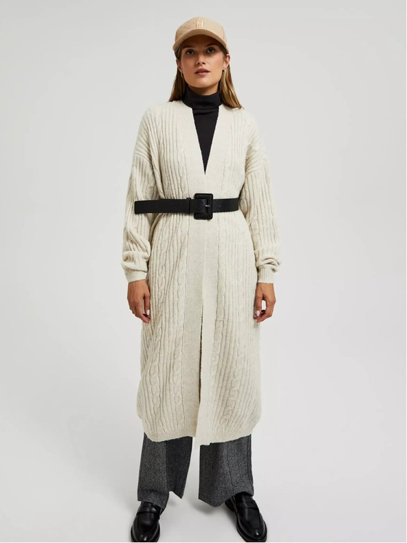 Moodo Бежова дълга жилетка Moodo