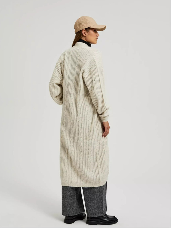 Moodo Бежова дълга жилетка Moodo