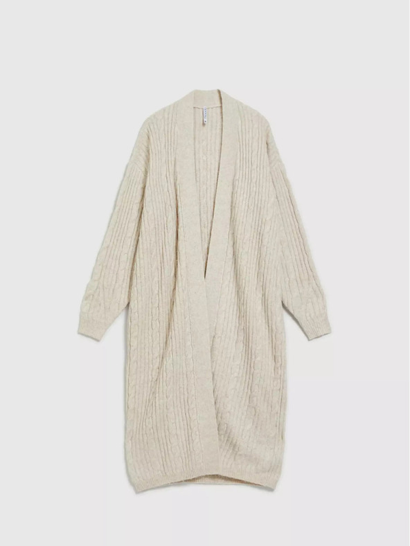 Moodo Бежова дълга жилетка Moodo