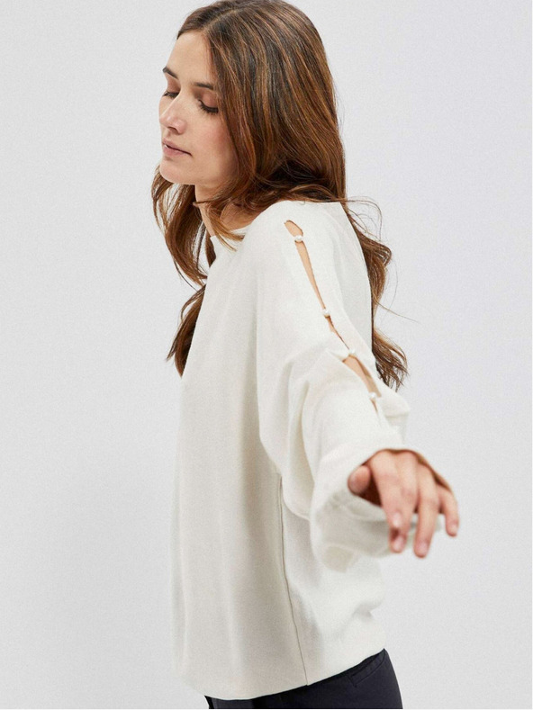 Moodo Кремав дамски пуловер Moodo