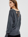 Moodo Сив дамски лъскав пуловер Moodo