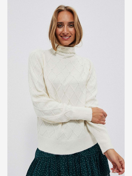 Moodo Кремав дамски пуловер Moodo