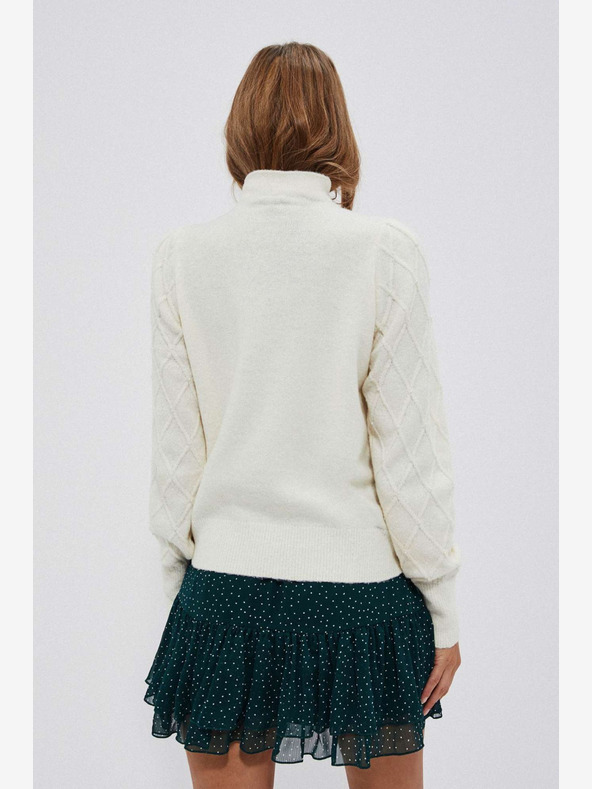 Moodo Кремав дамски пуловер Moodo