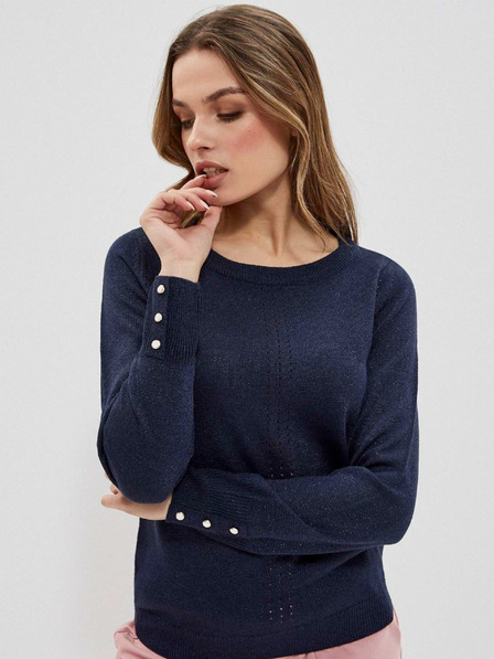 Moodo Тъмносин дамски пуловер Moodo