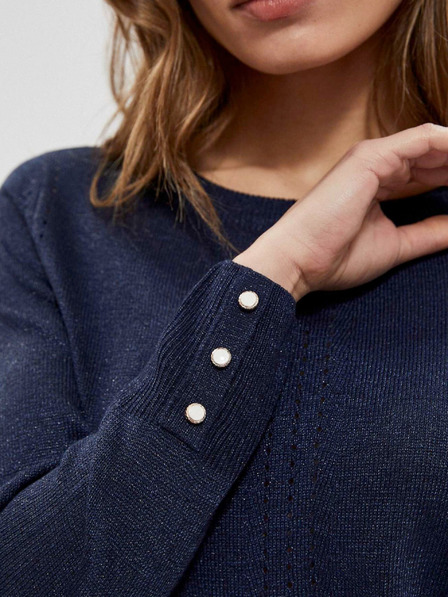 Moodo Тъмносин дамски пуловер Moodo