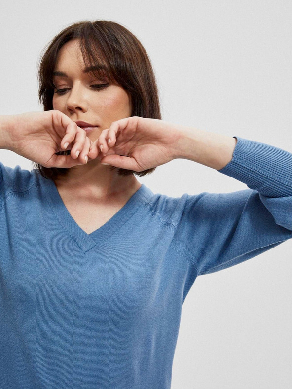 Moodo Син дамски пуловер Moodo